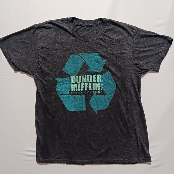 Dunder Mifflin Paper Company The Office Graphic T-Shirt Grey Size Large - Picture 1 of 5
